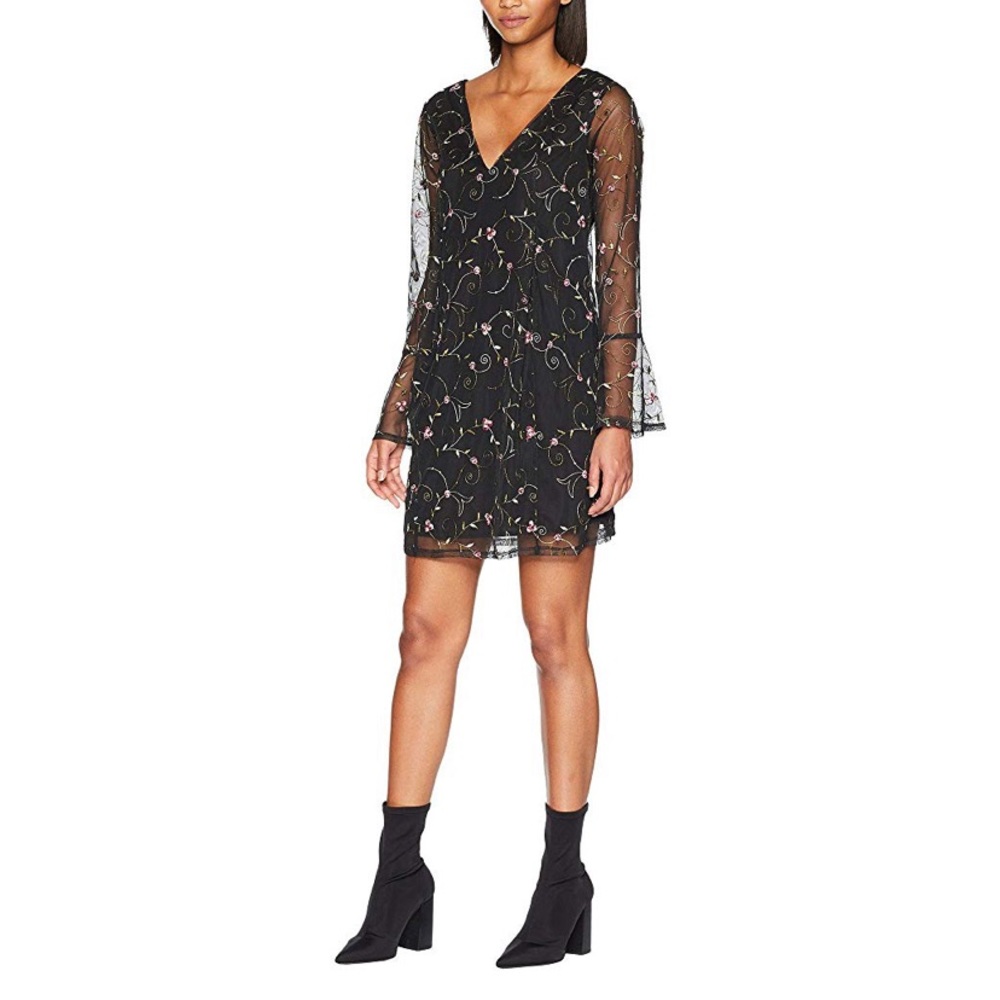 BCBGeneration embroidered bow back dress